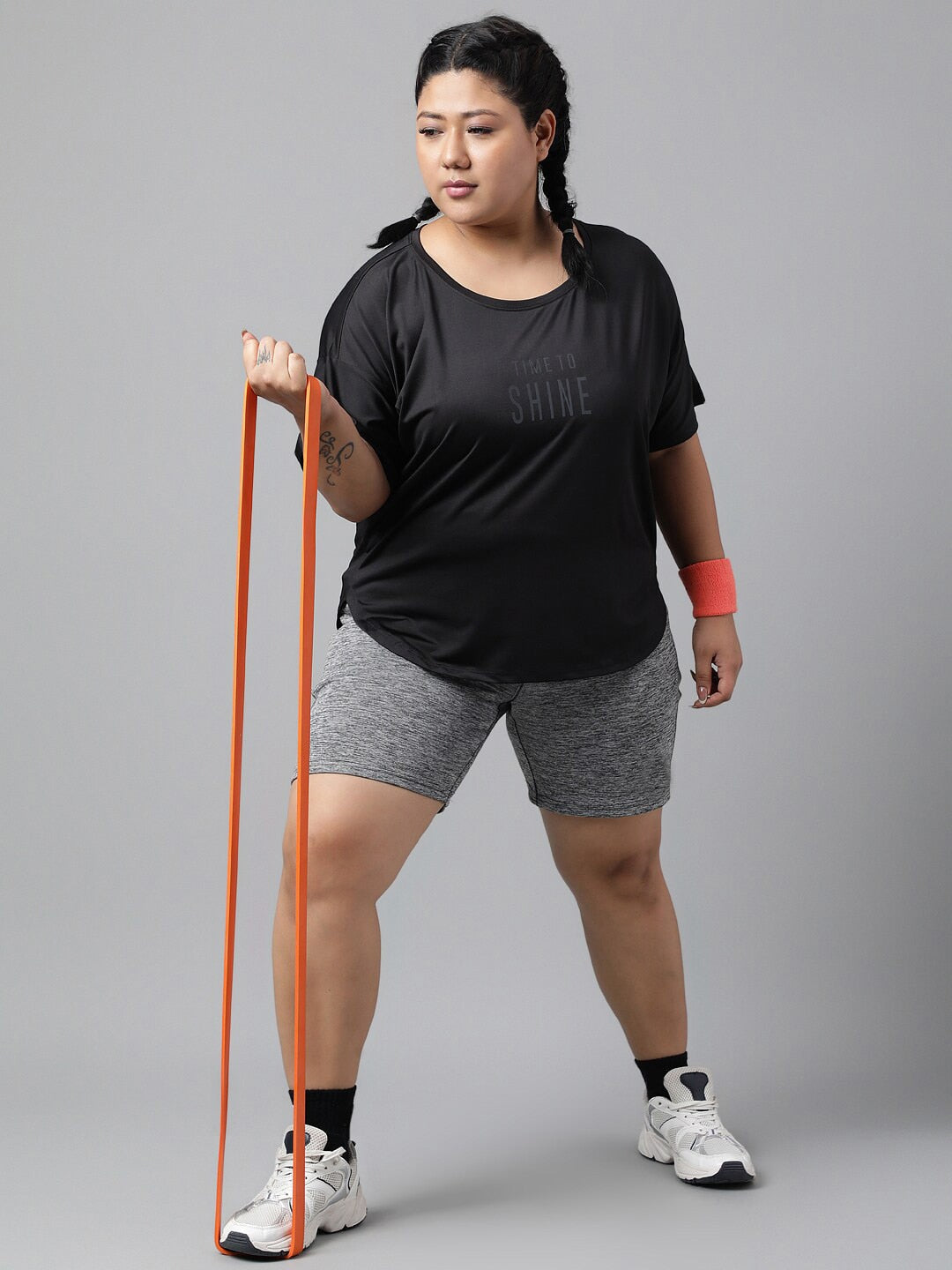 MKH Plus Size Typography Printed Dri-FIT Sports T-Shirt 