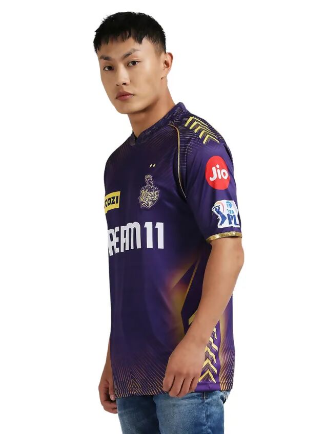 Kolkata Knight Riders Men Purple Printed Half Sleeves Jersey IPL, T20 