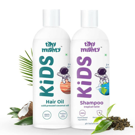 Tiny Mighty Kids Shampoo And Hair Oil Combo For Sensitive Skin - Grab2buy