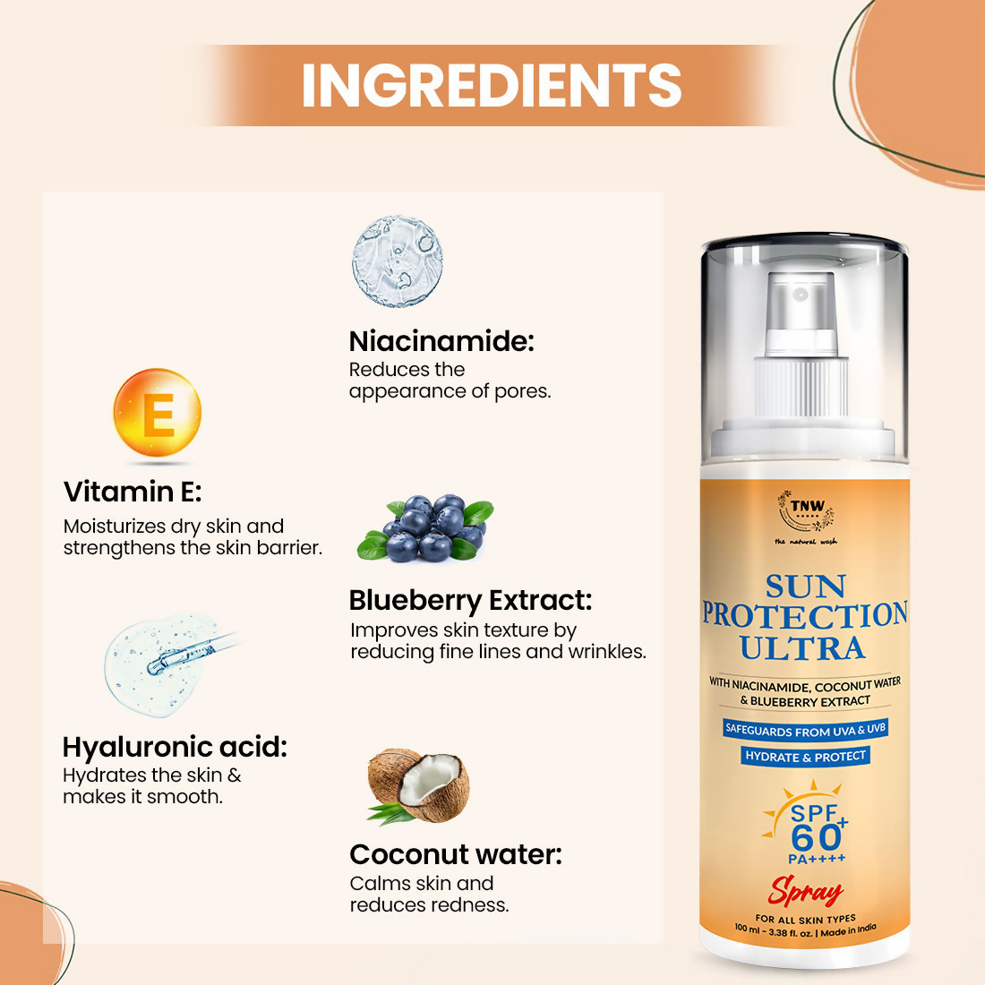The Natural Wash Sun Defence Sunscreen SPF 60 UVA UVB PA++++ Sunblock Suncream  Grab2Buy The Natural Wash Grab2Buy