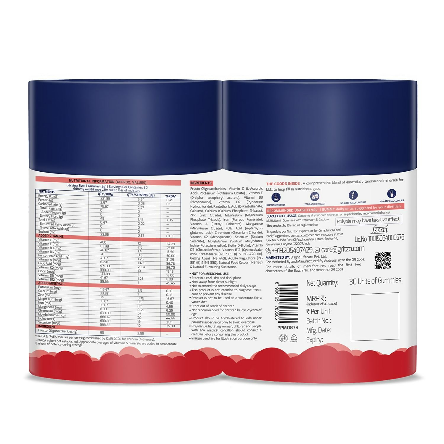 Gritzo SuperMilk Growth+ (Formerly Height+) (2-6y Boy & Girl) (Double Chocolate ) with Super Gummies (Strawberry)