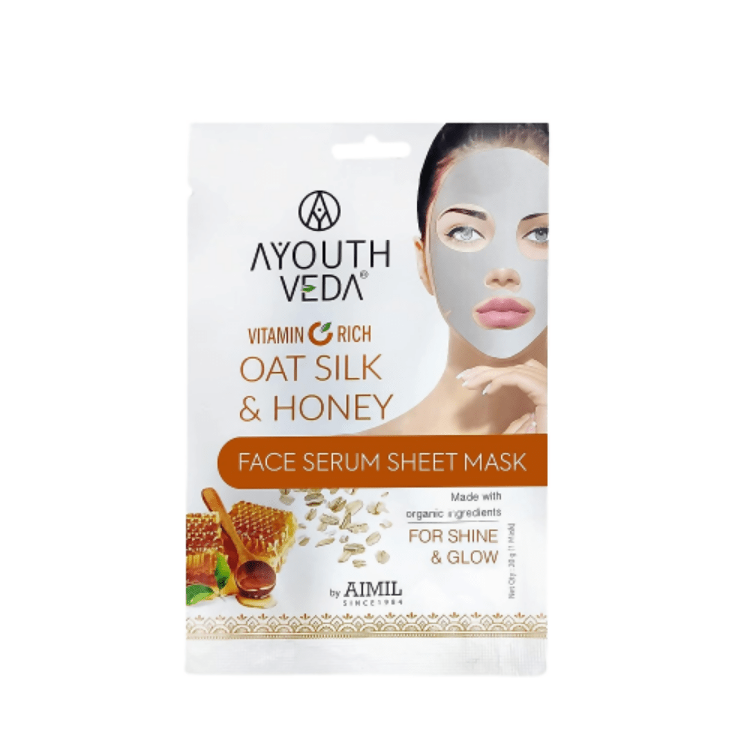 Ayouthveda Vitamin C Rich Oats Silk & Honey Face Serum Sheet Mask - Grab2buy