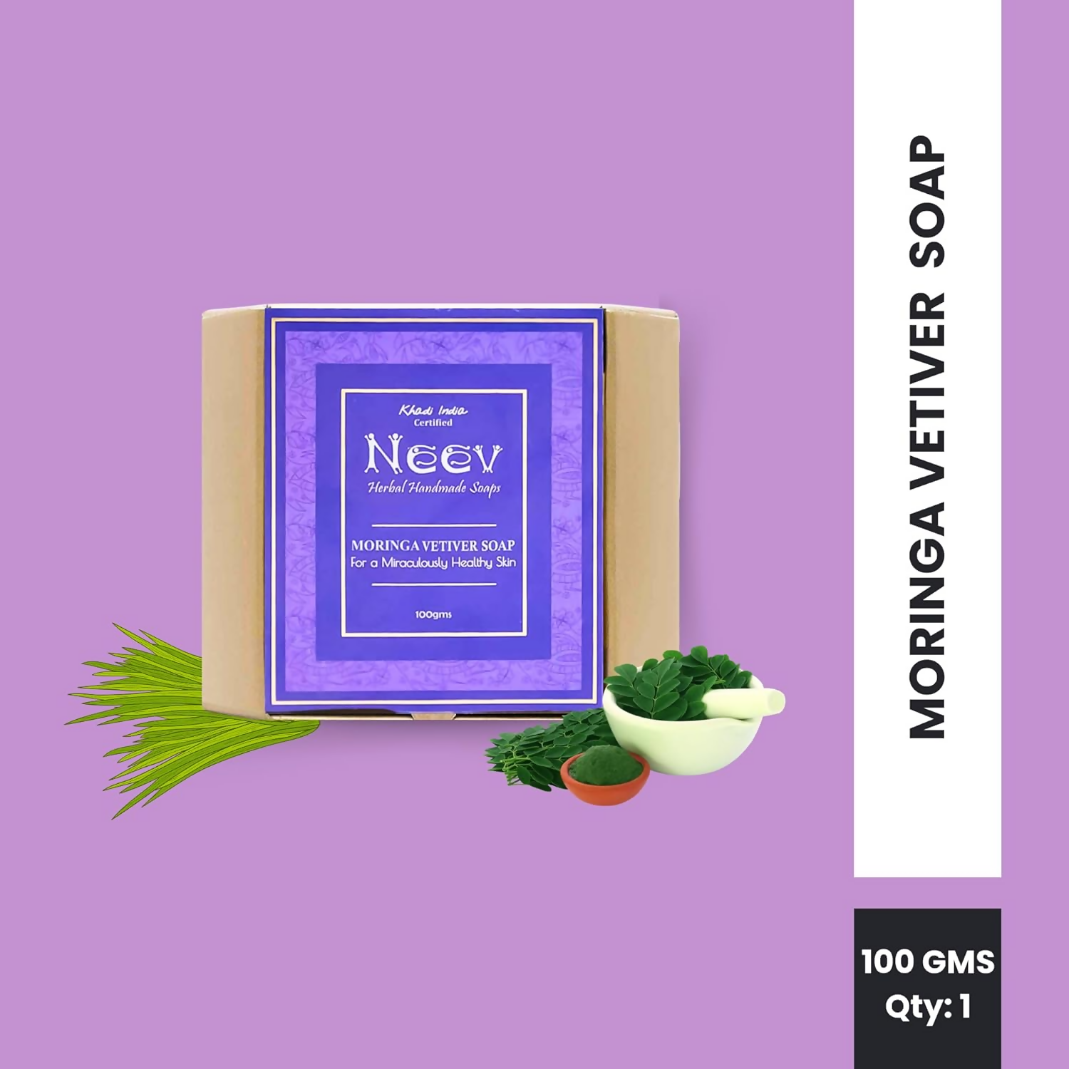 Neev Herbal Handmade Soaps Moringa Vetiver Soap