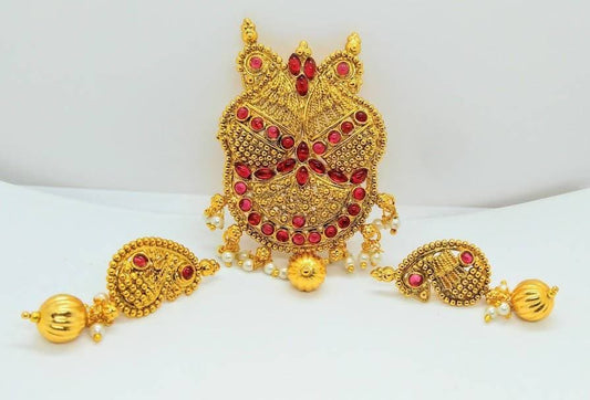 Multicolor kemp peacock Pendant Set