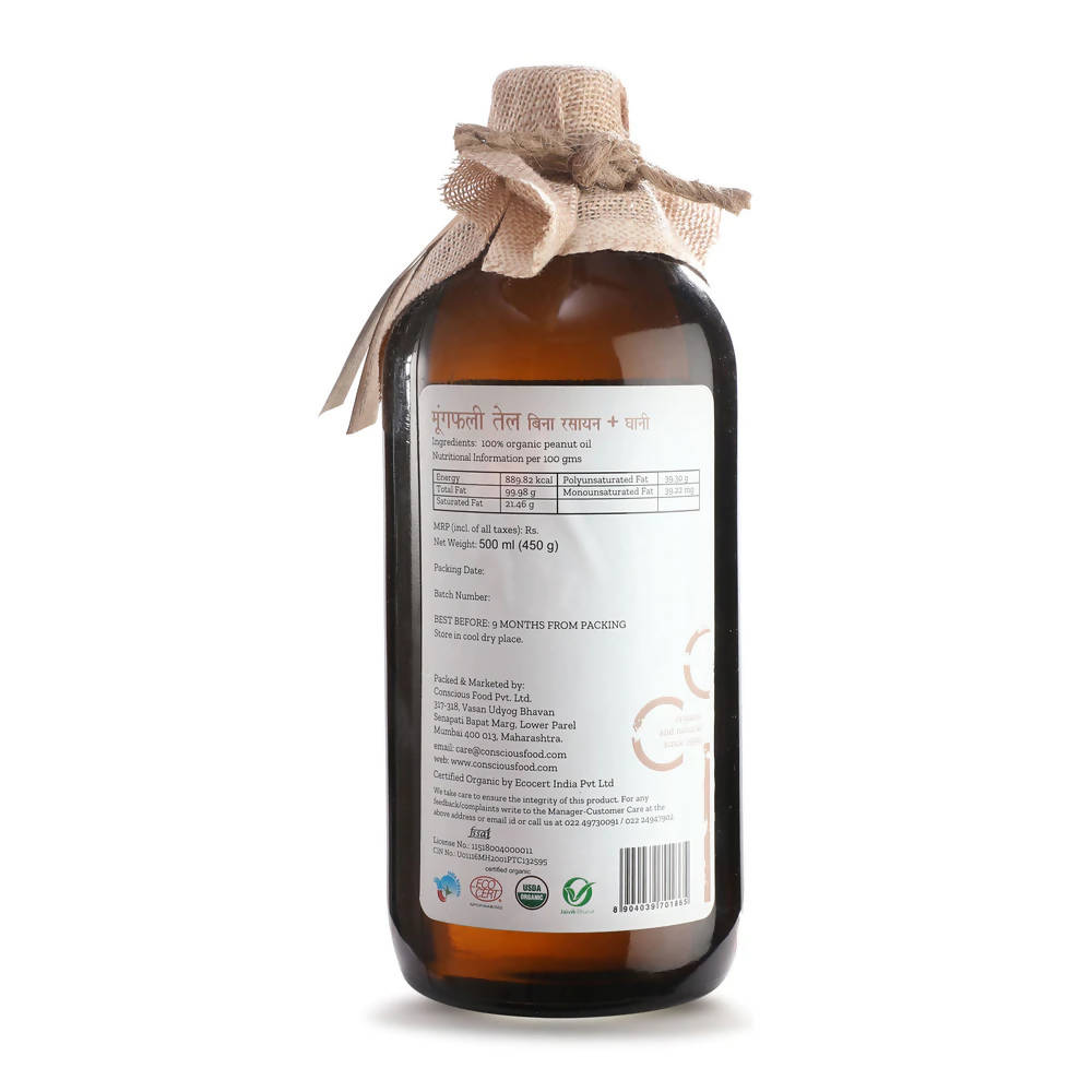 Conscious Food Organic Peanut/Groundnut Oil 