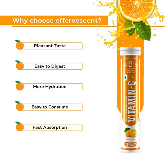 End2End Nutrition Vitamin C with Natual Amla Extracts For Extra Glowing Skin & Stronger Immunity Tablets 