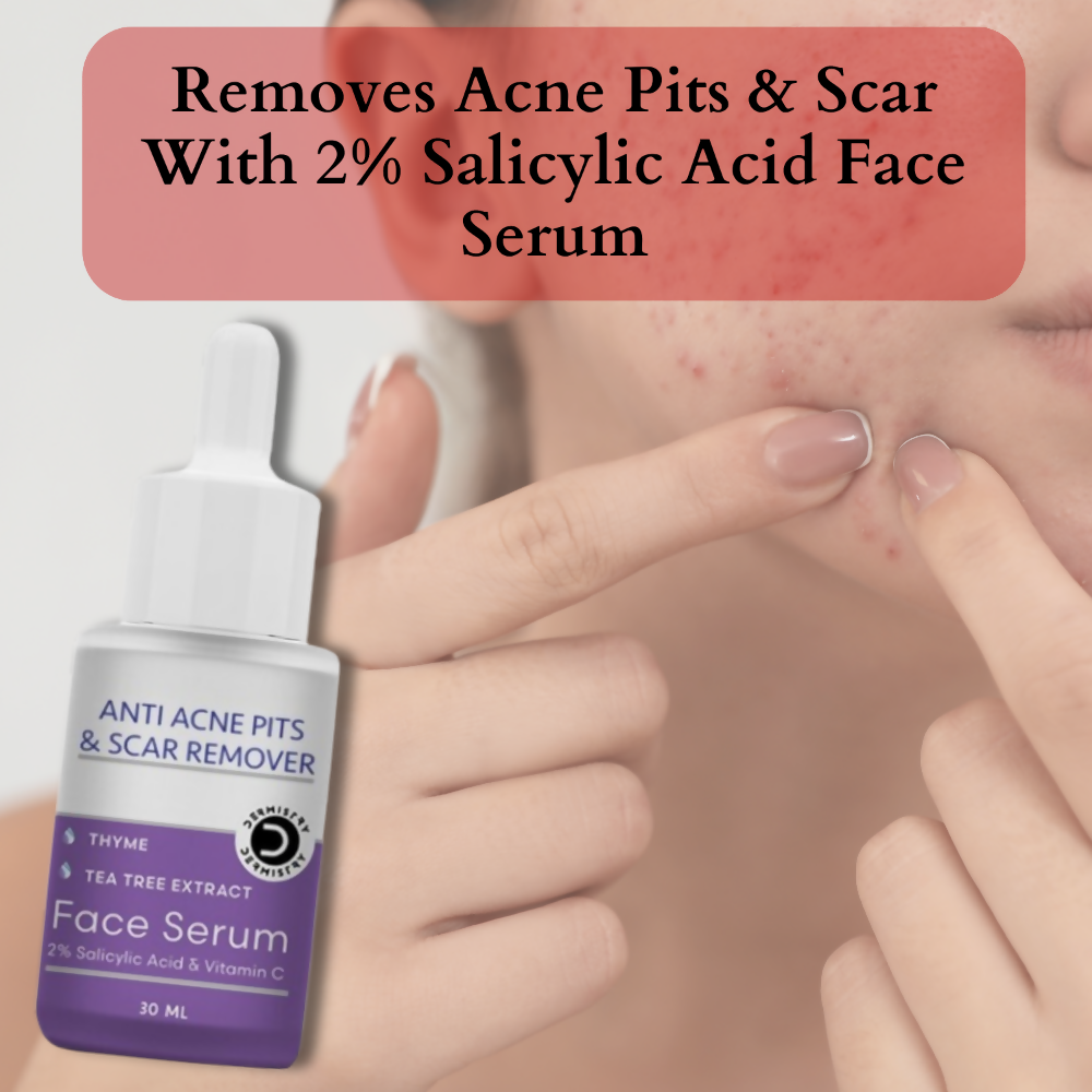 Dermistry Anti Acne 2% Salicylic Acid Niacinamide & Vitamin C Pits Scars Dark Spots Face Serum 