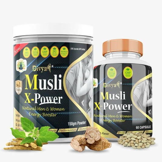 Divya Shree Musli X-Power Capsule, Powder Combo 