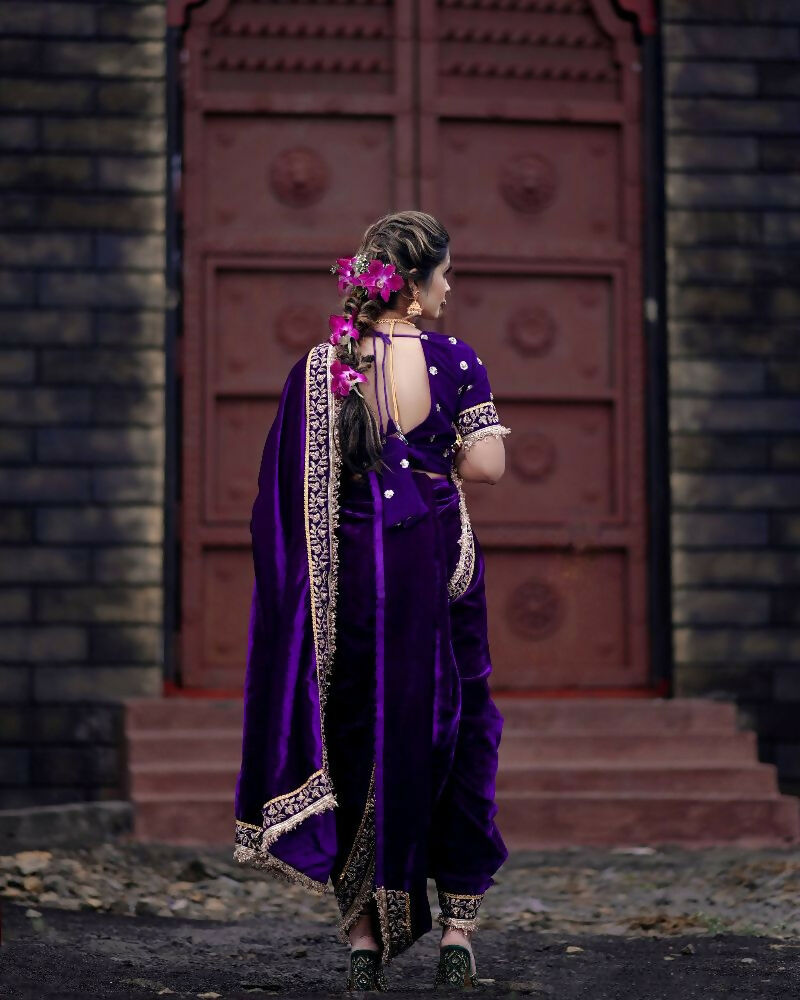 Joban Fashion Blue 9000 Velvet Party Wear Sarees