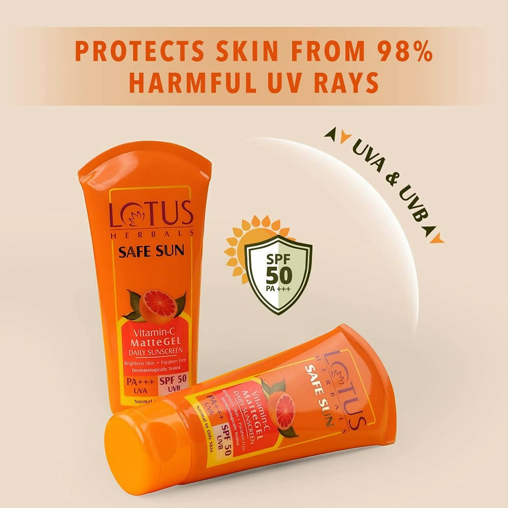 Lotus Herbals Safe Sun Vitamin C Matte Gel Daily Sunscreen SPF 50 PA+++ 