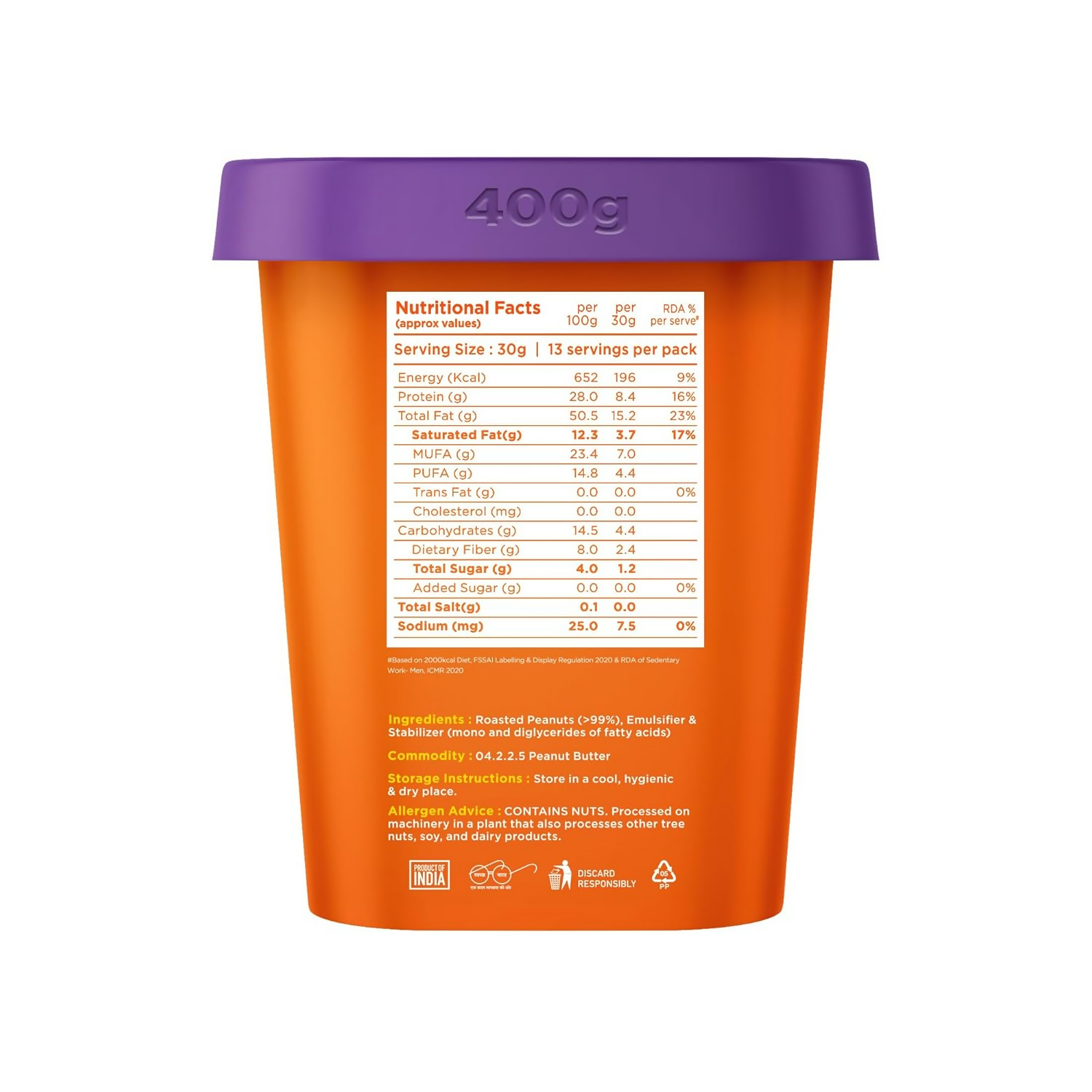 Yoga Bar 100% Pure Peanut Butter Creamy & Yummy Unsweetened  Grab2Buy Yoga Bar Grab2Buy