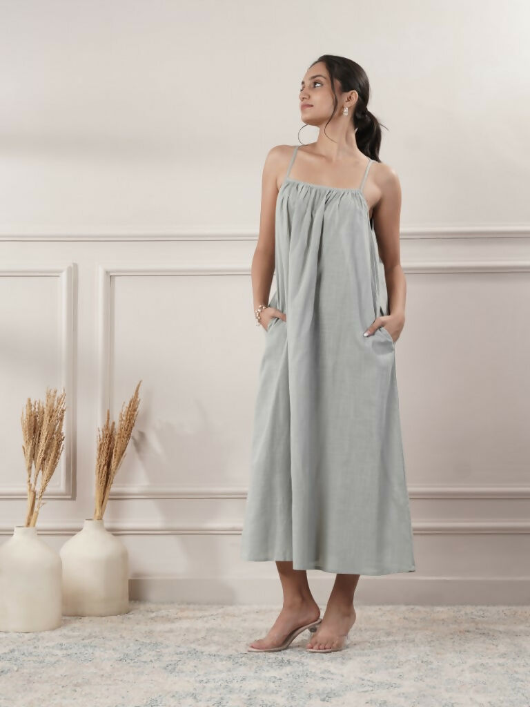 Joban Fashion Women's Grey Midi Dress