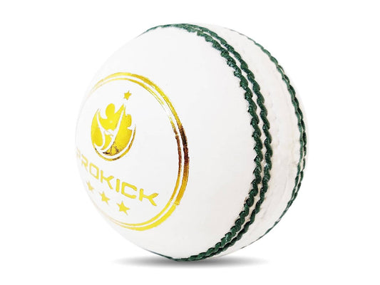 Prokick Club Four Piece Leather Cricket Ball - White 