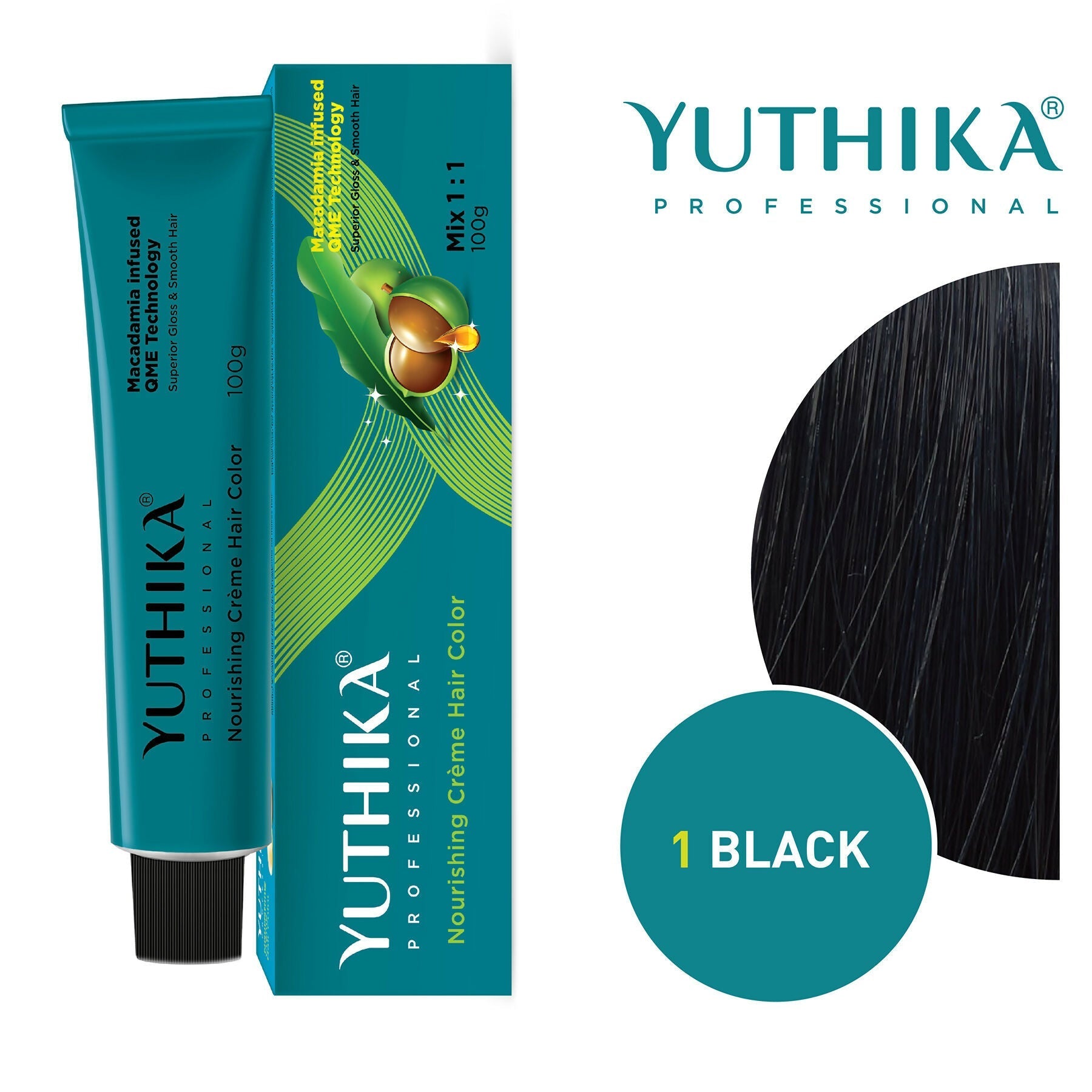 Yuthika Professional Creme Hair Colour - Natural Black  Grab2Buy Yuthika Grab2Buy