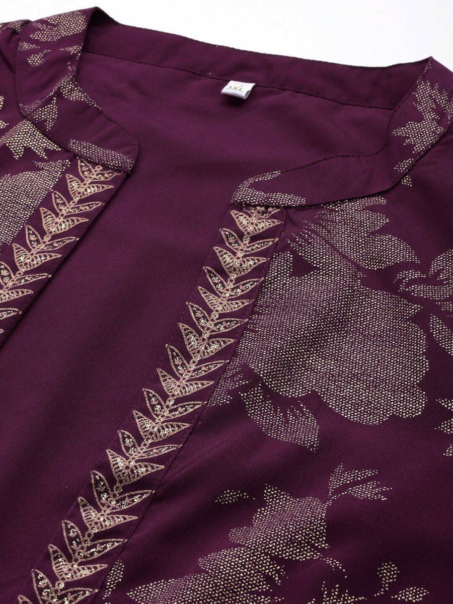 Ahalyaa Women's Traditional Wear Co-ords - Burgundy 