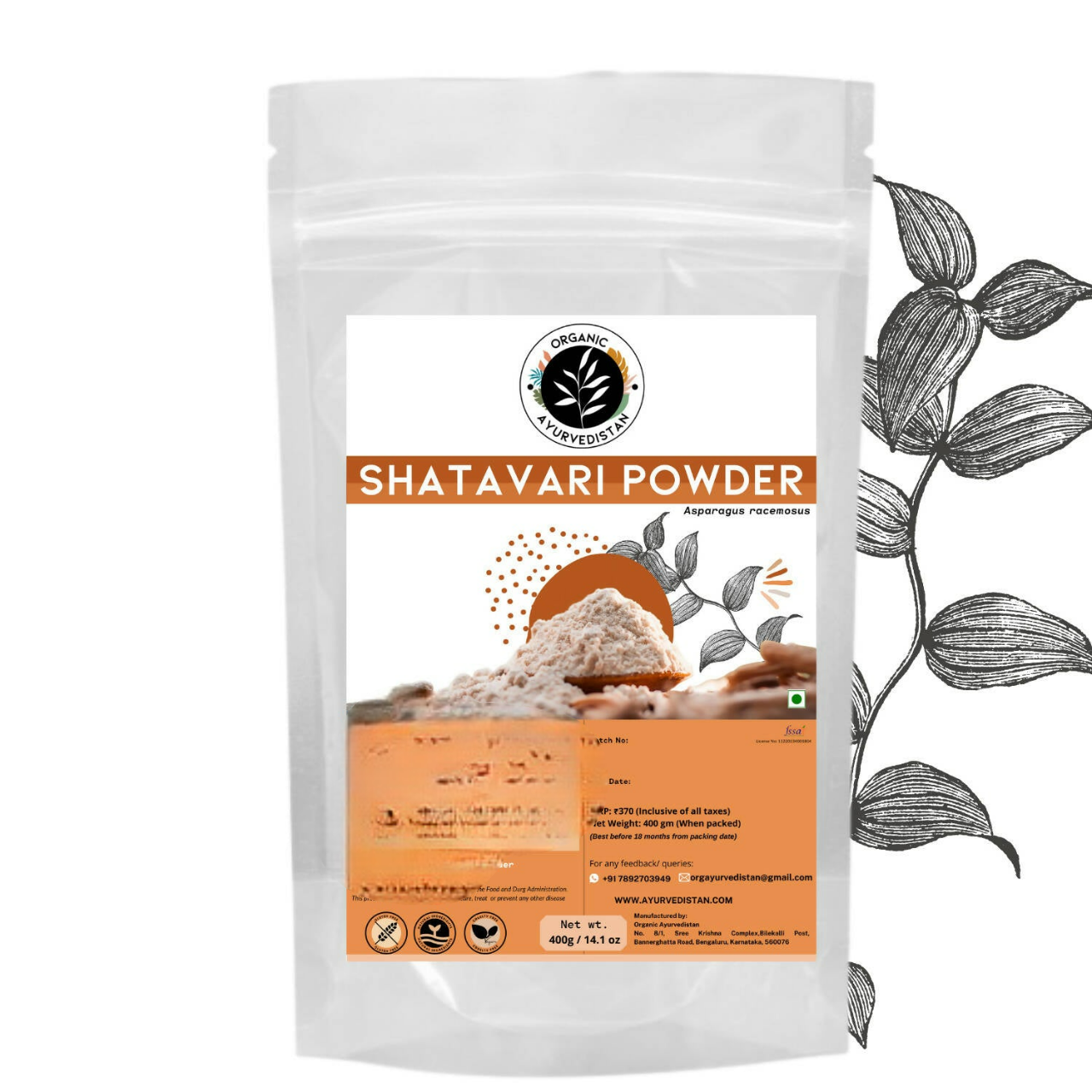 Organic Ayurvedistan Shatavari Powder 