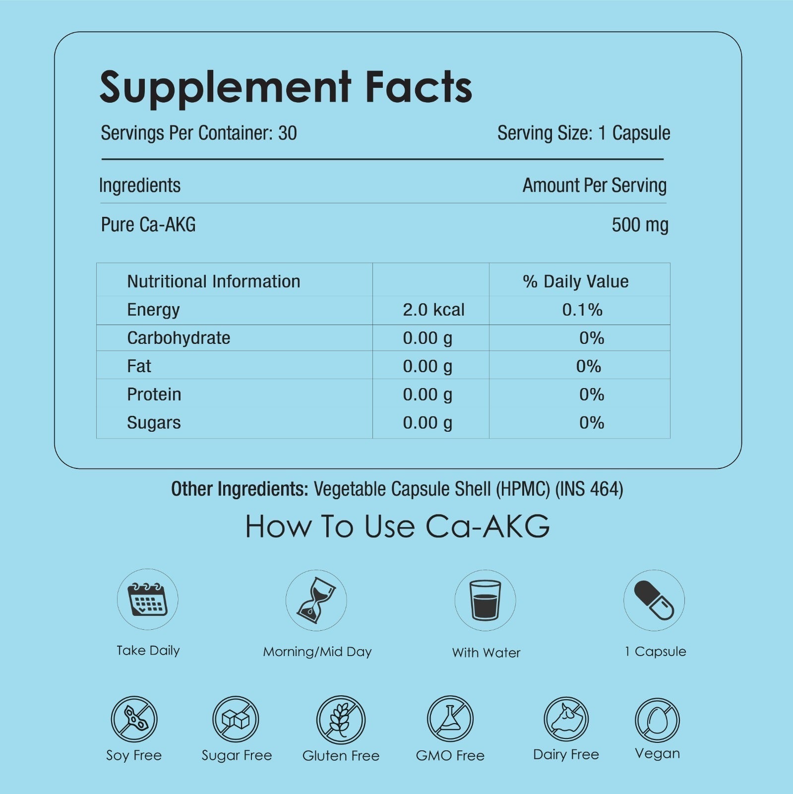 GATACA Pure Ca-AKG - 500 mg Capsules 