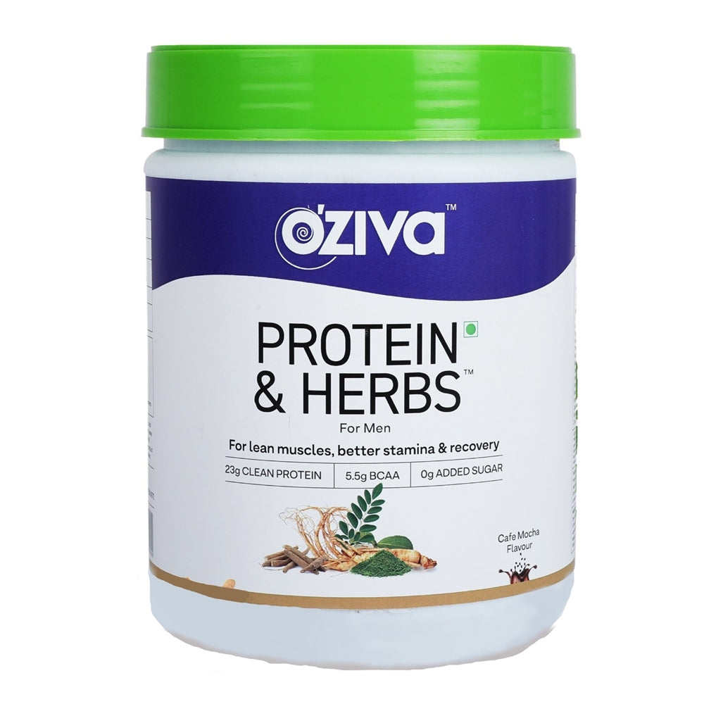 OZiva Protein & Herbs for Men café  mocha 16 serving