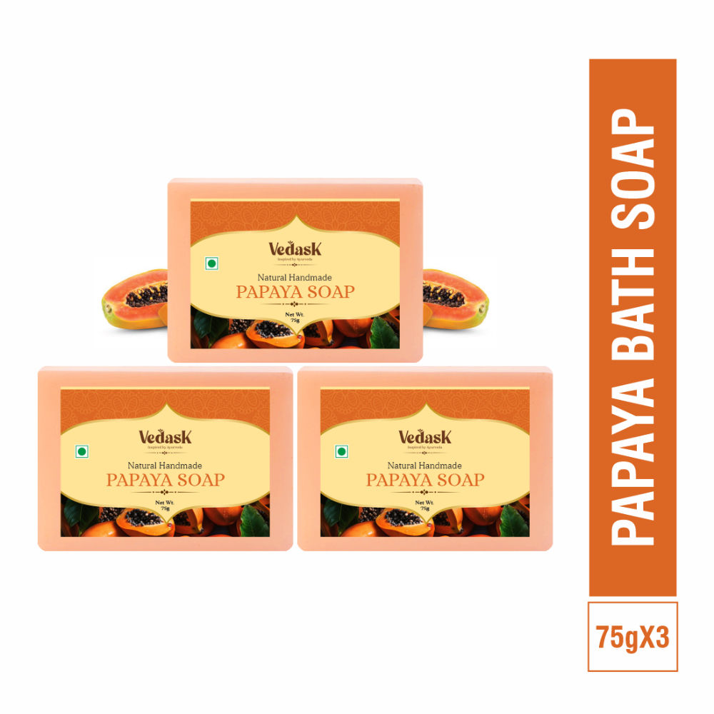 Vedask Organic Handmade Papaya Bath Soap  Grab2Buy Vedask Grab2Buy