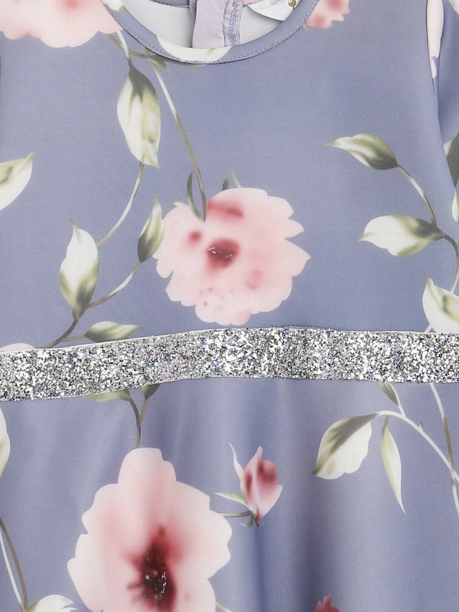Ahalyaa Light Blue Digital Print Floral Kids Dress For Girls  Grab2Buy Ahalyaa Grab2Buy