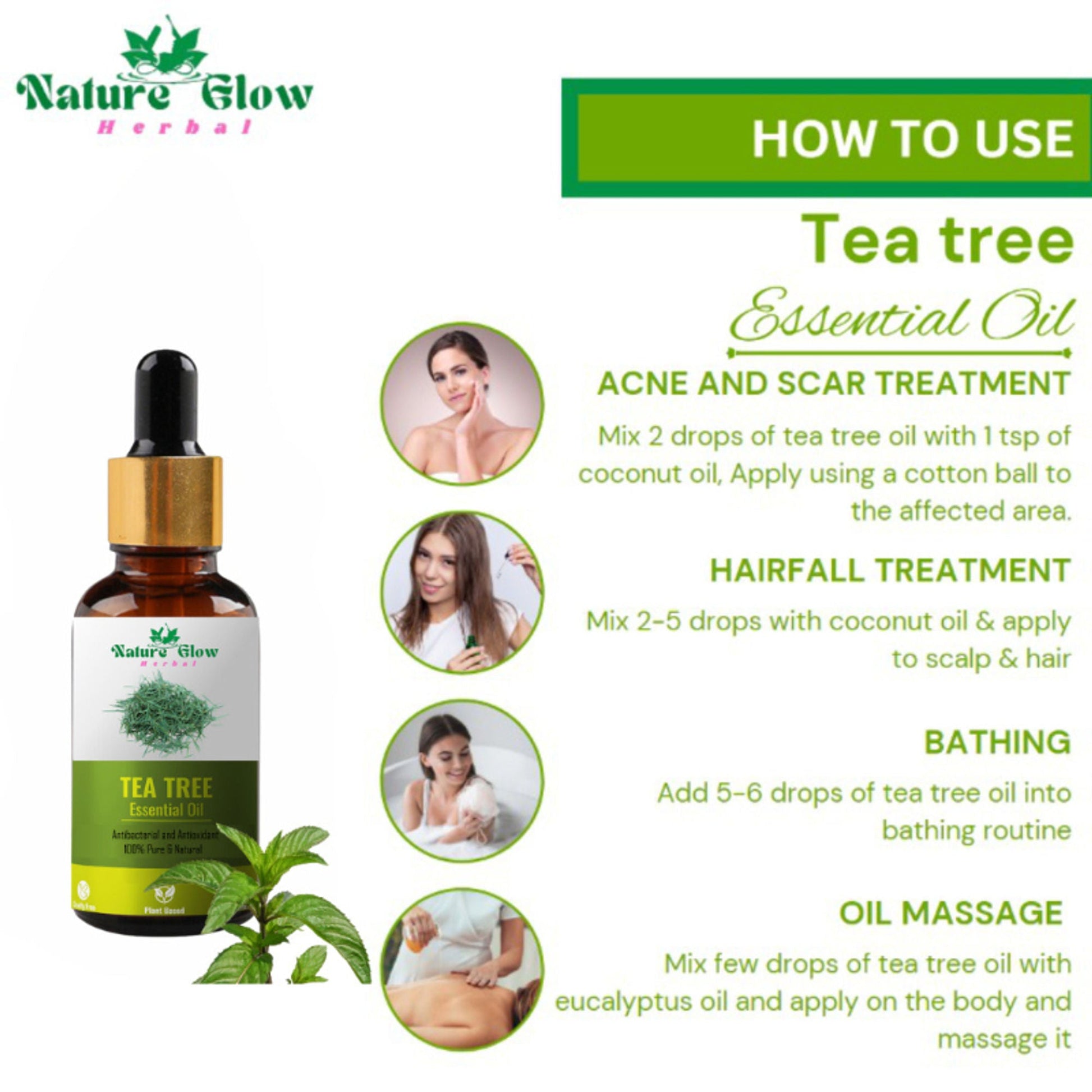 Nature Glow Herbal Nature Tea Tree & Eucalyptus Essential Oil