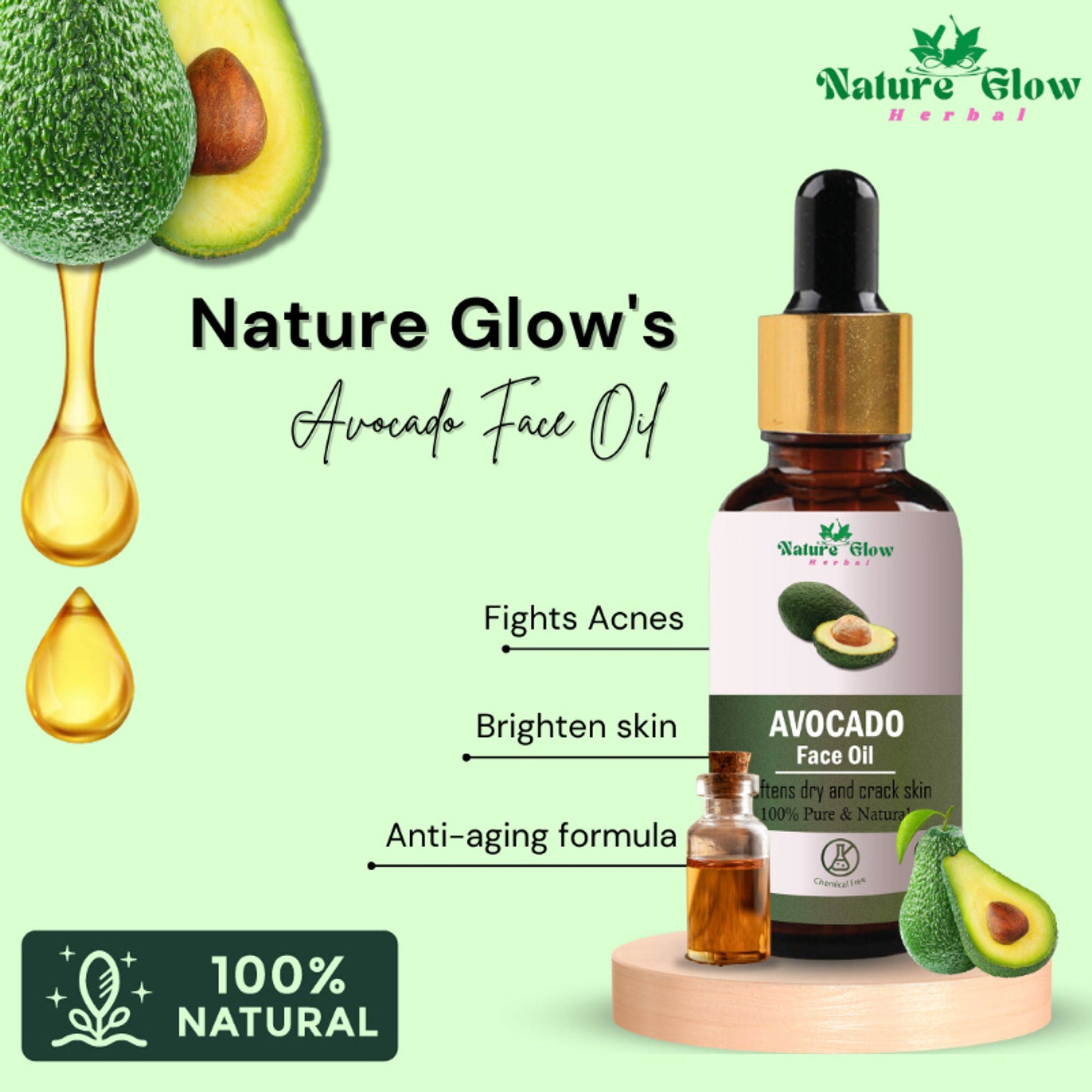 Nature Glow Herbal Argan & Avocado Facial Oil Combo