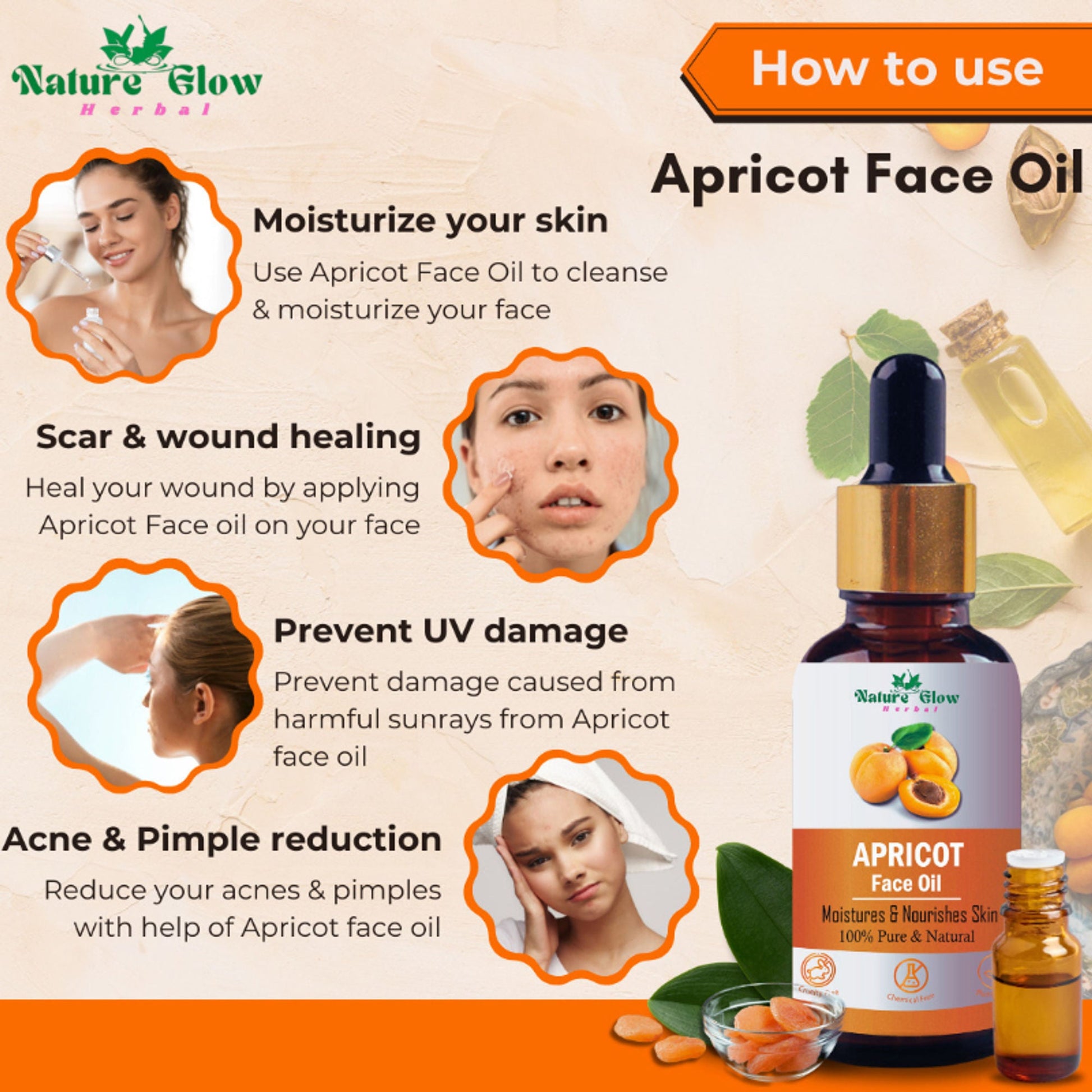 Nature Glow Herbal Jojoba, Argan & Apricot Facial Oil Combo