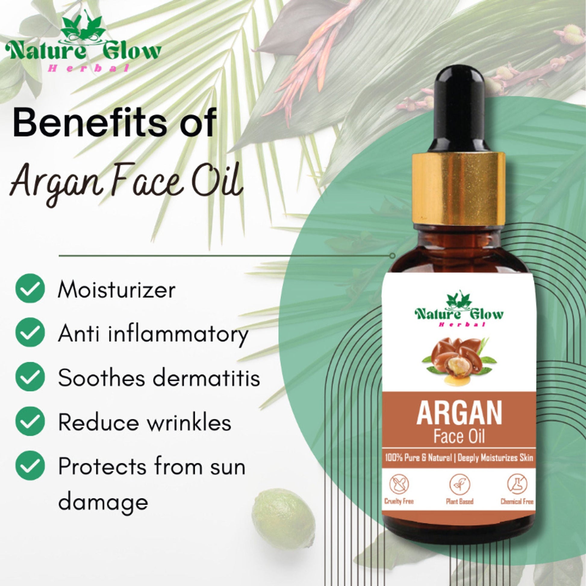 Nature Glow Herbal Grapeseed, Argan & Rosehip Facial Oil Combo