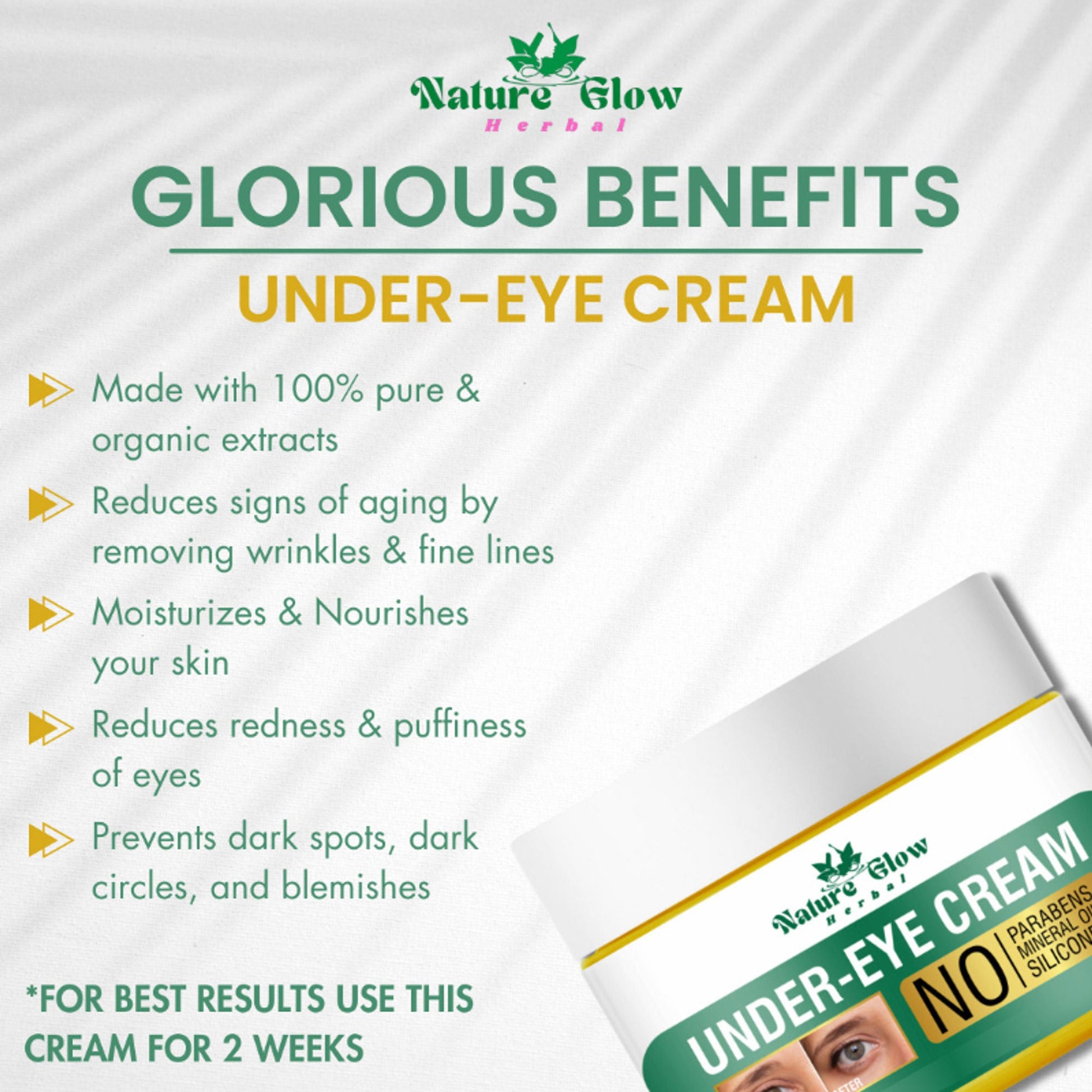 Nature Glow Herbal Under Eye Cream & Bluebery Roll On Combo