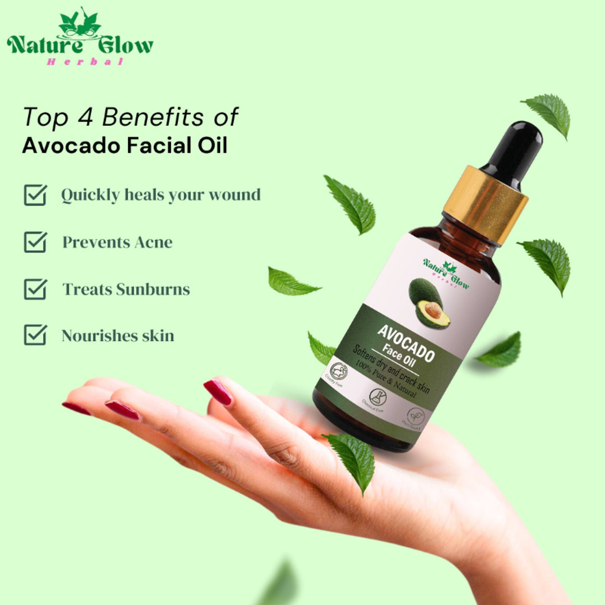 Nature Glow Herbal Bright Exploring With Nature'S Essence Avocado Facial Oil