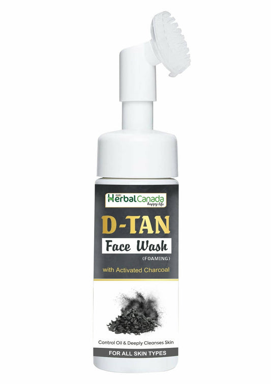 Herbal Canada D-Tan Foam Face Wash with Built in Face Brush 