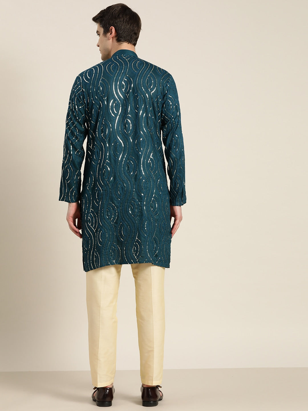 Sojanya Men Quirky Embroidered Sequinned Kurta 