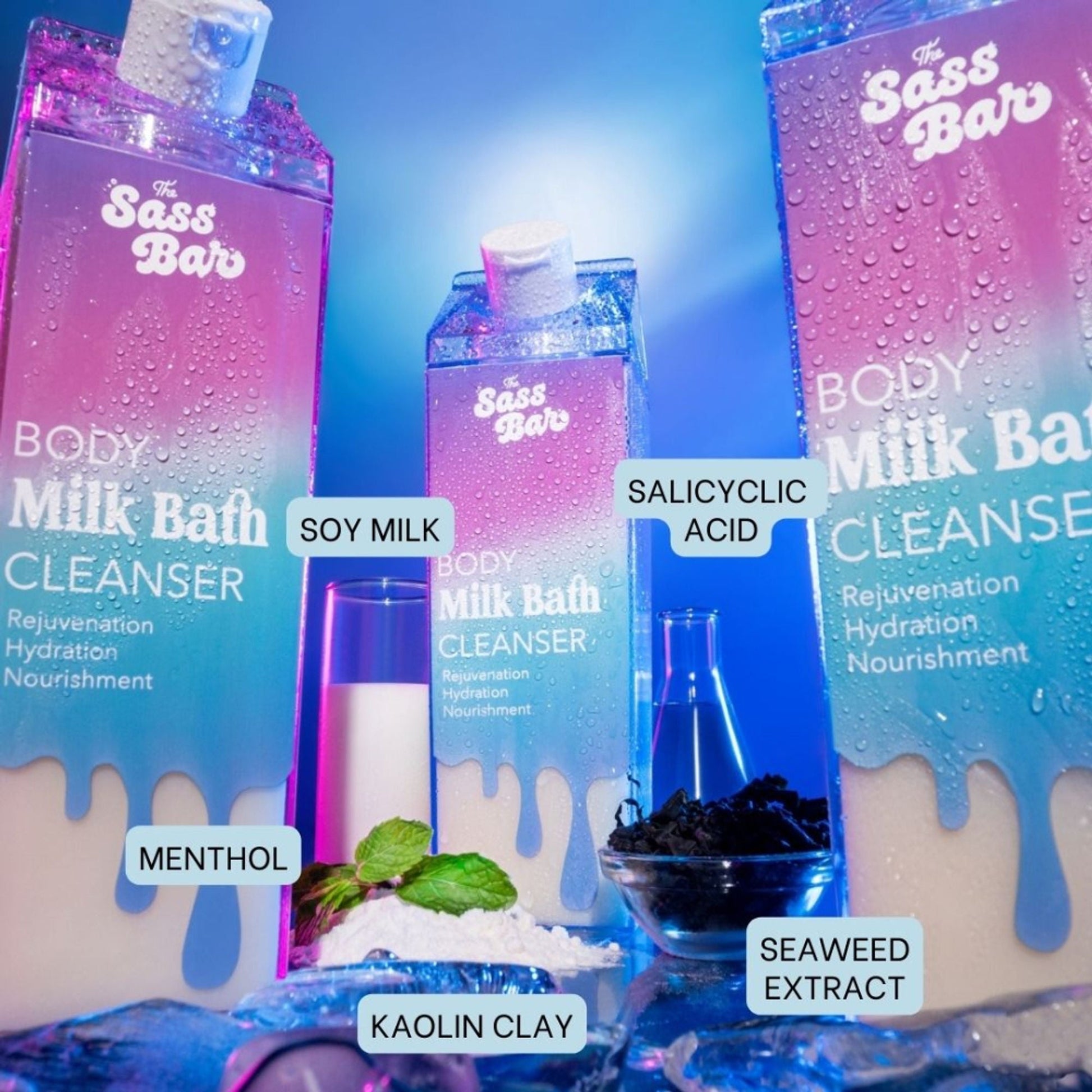 The Sass Bar Aurora Cooling Bodywash Cleanser with Salicyclic Acid + Kaolin Clay For Oily Skin  Grab2Buy The Sass Bar Grab2Buy