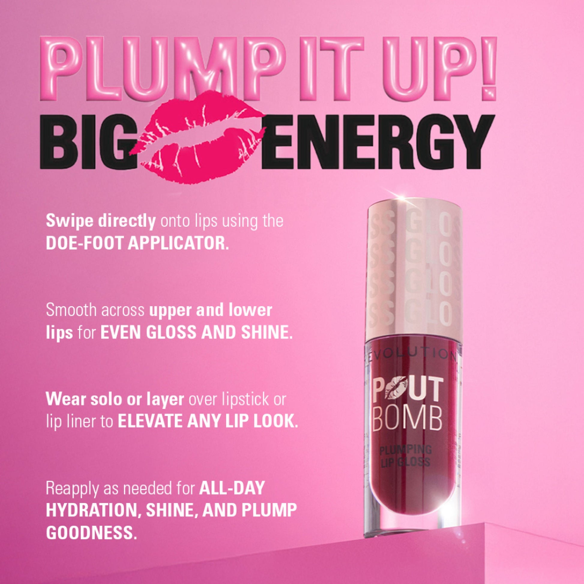 Makeup Revolution Pout Bomb Plumping Gloss - Milky Sheer Holo