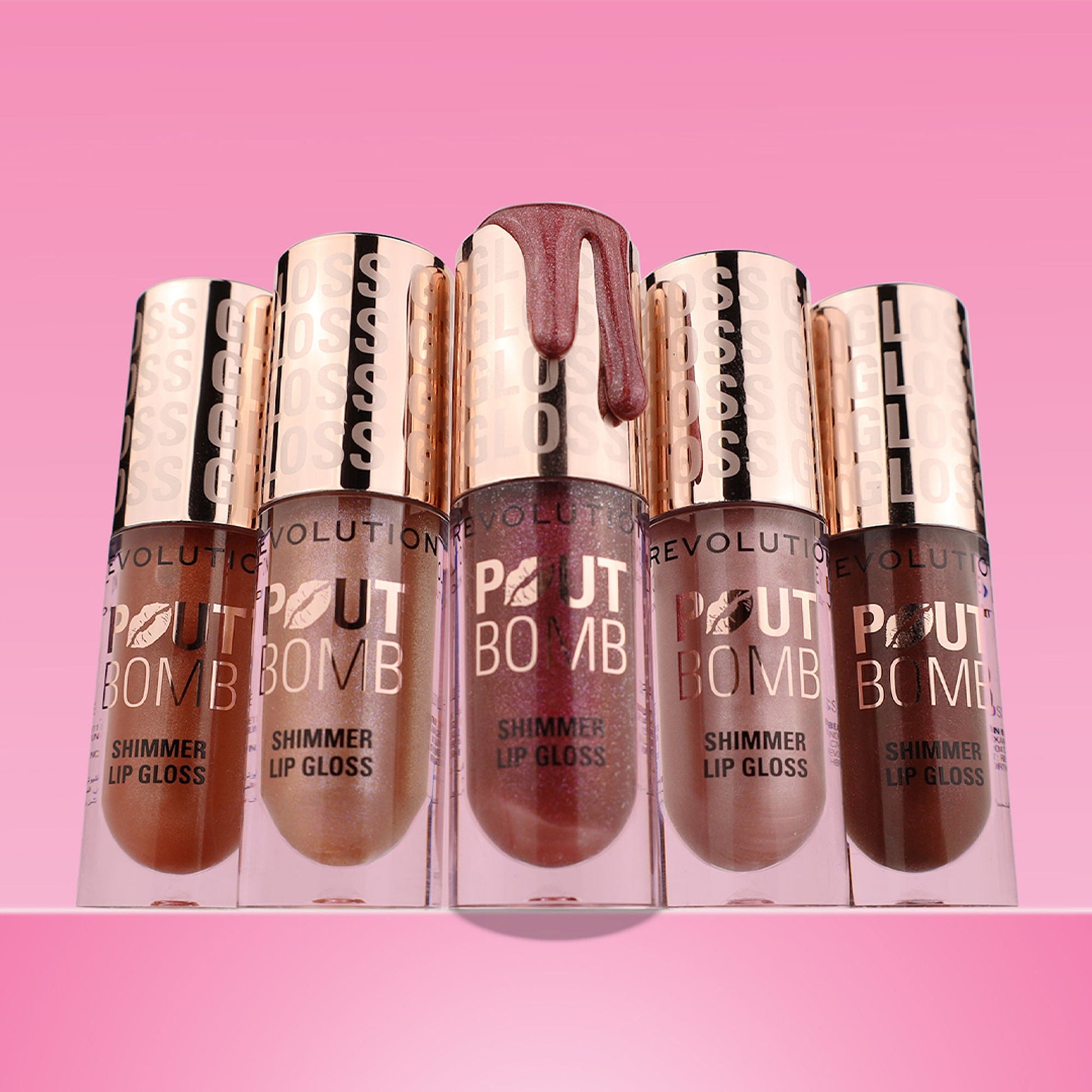Makeup Revolution Pout Bomb Shimmer Lip Gloss - Berry Lusture