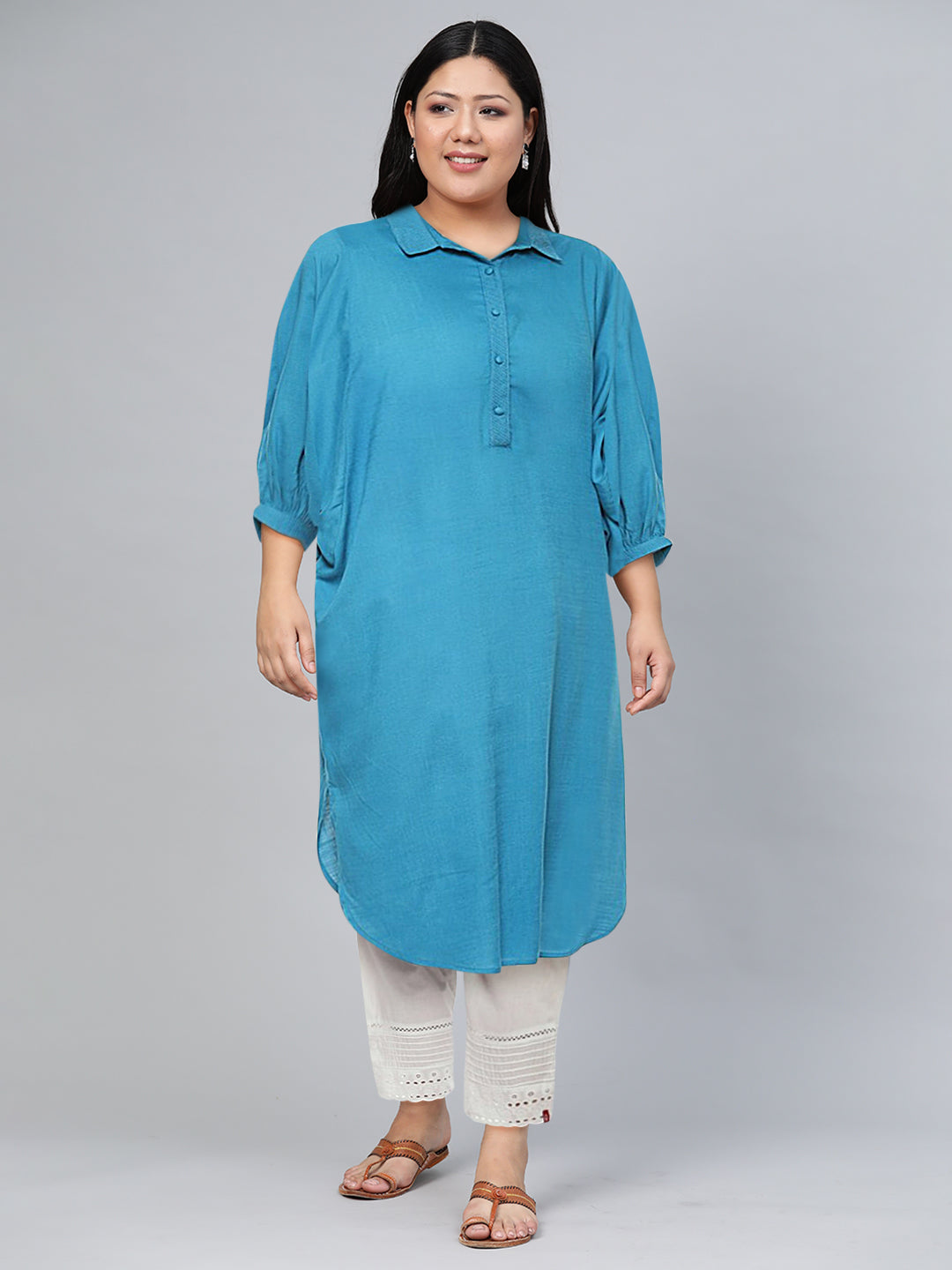 Biba Women Thread Work Pathani Kurta 