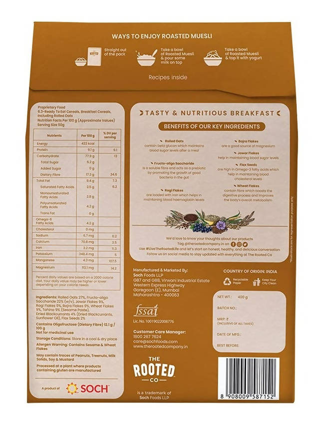 The Rooted Co Roasted Muesli Multi Millet 