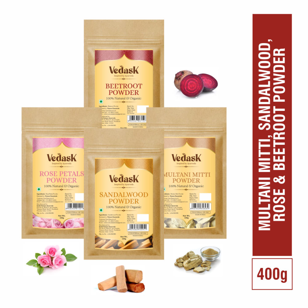 Vedask Organic Face Pack Powder Mask-Combo  Grab2Buy Vedask Grab2Buy