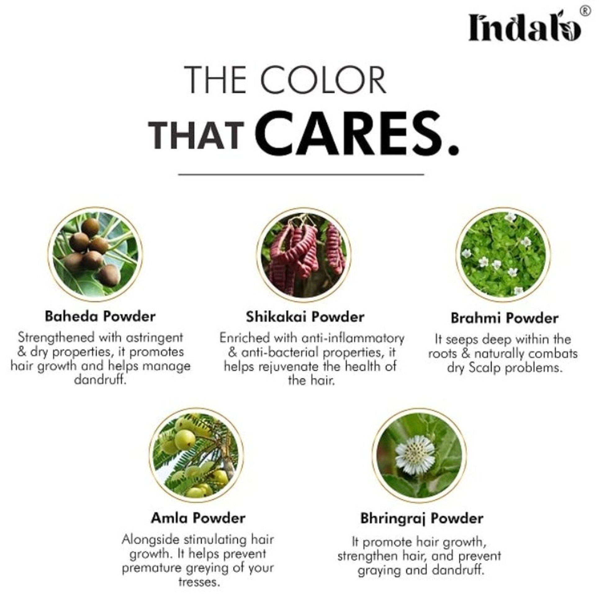 Indalo Natural Baheda And Brahmi Hair Colour - Dark Brown
