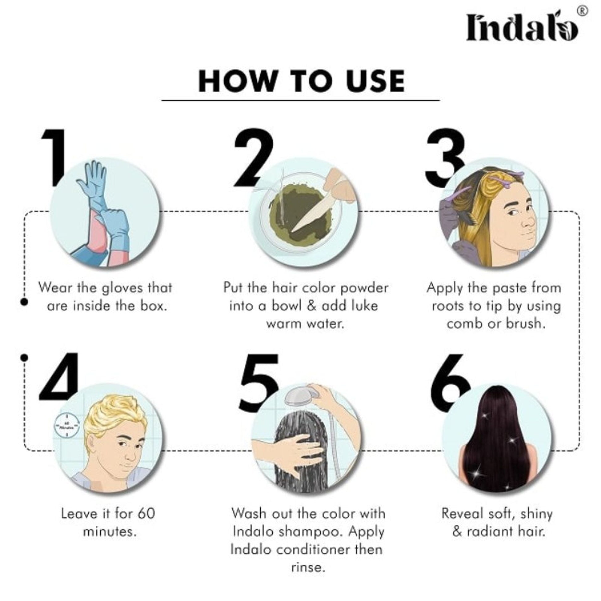 Indalo Natural Baheda And Brahmi Hair Colour - Dark Brown