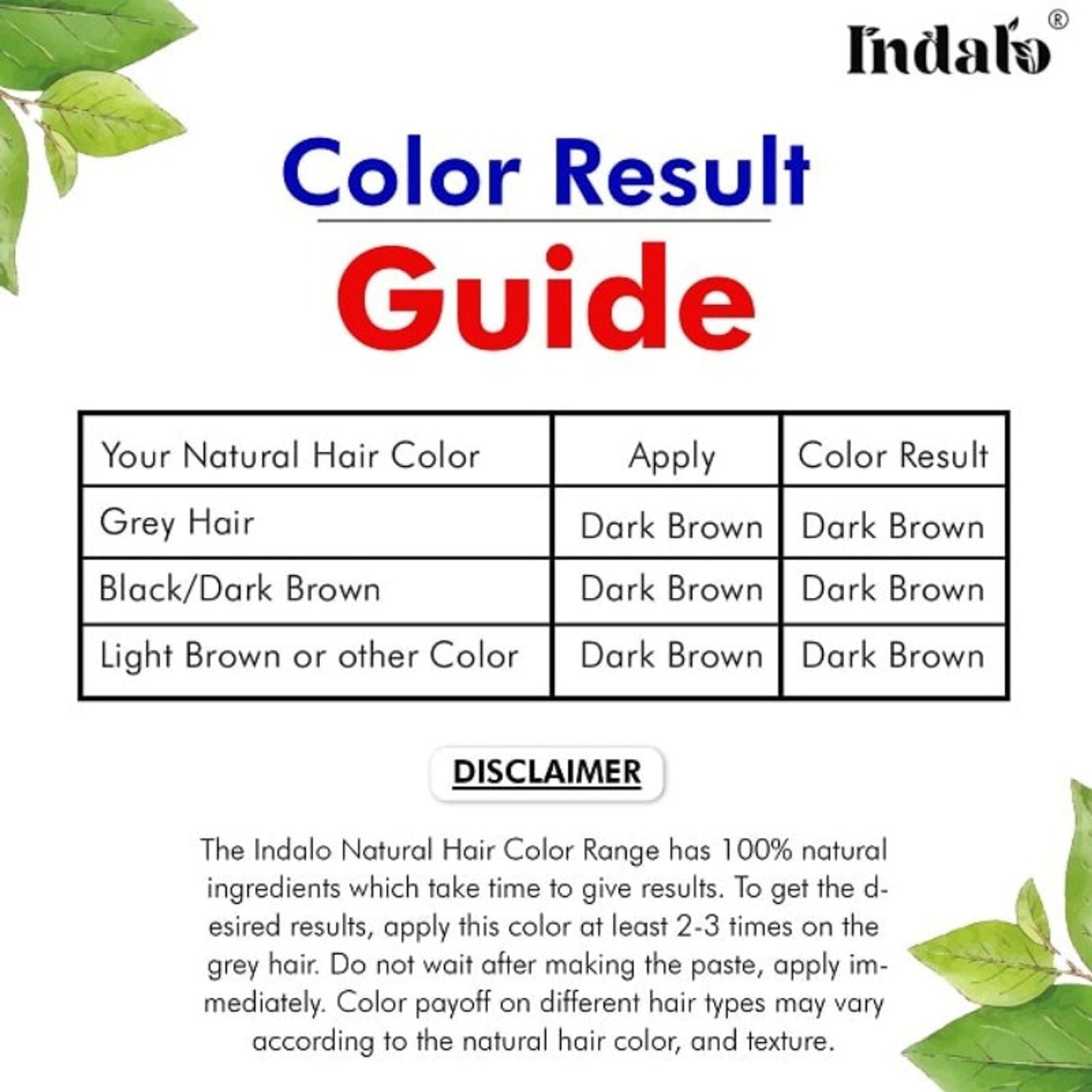 Indalo Natural Baheda And Brahmi Hair Colour - Dark Brown
