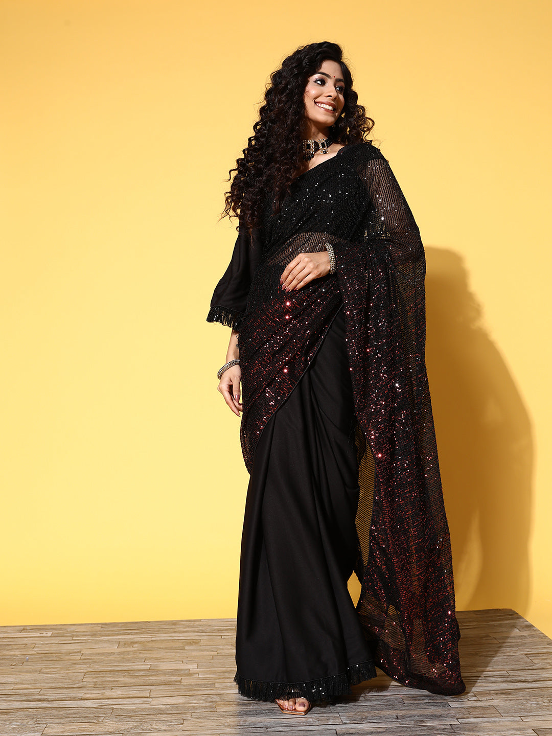 Tikhi Imli Woman Embellished Sequinned Satin Grab2Buy 