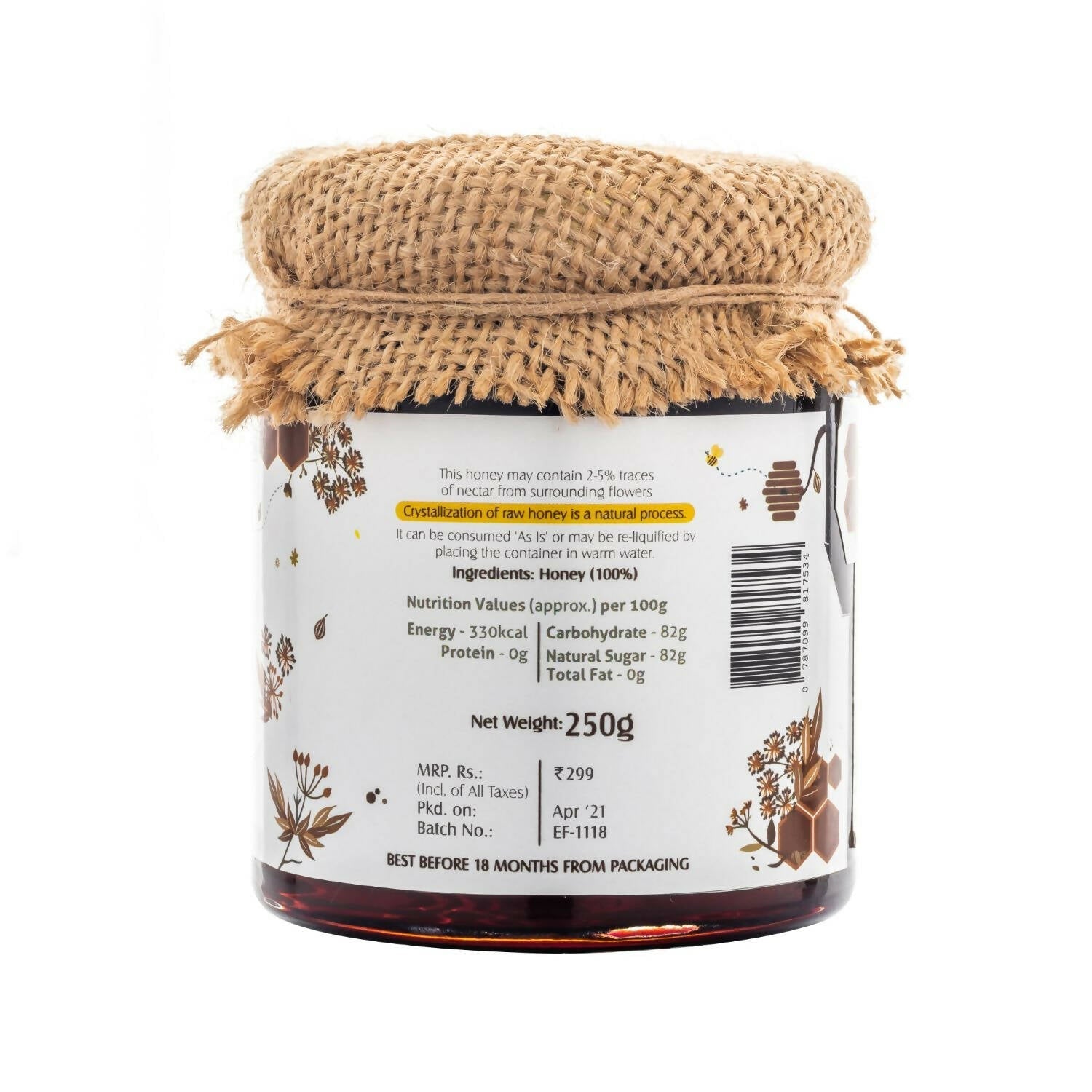 HoneyVeda Premium Raw Ajwain Honey 