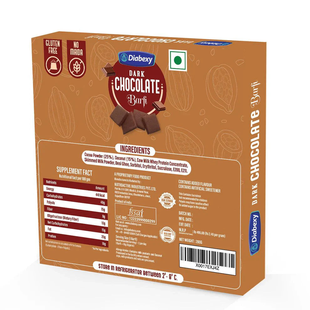 Diabexy Desi Ghee Chocolate Barfi 