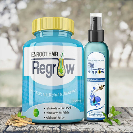 Divya Shree Enroot Hair Regrow Capsule & Oil Nourish & Cleanse Hair Kit 