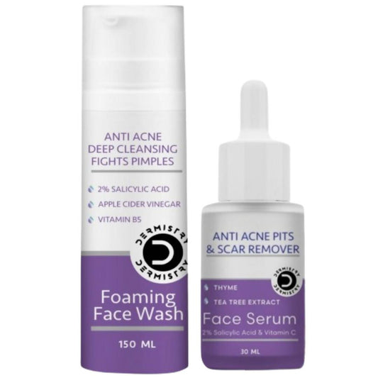 Dermistry Salicylic Acid Anti Acne Face Serum & Anti Acne Foaming Face Wash 