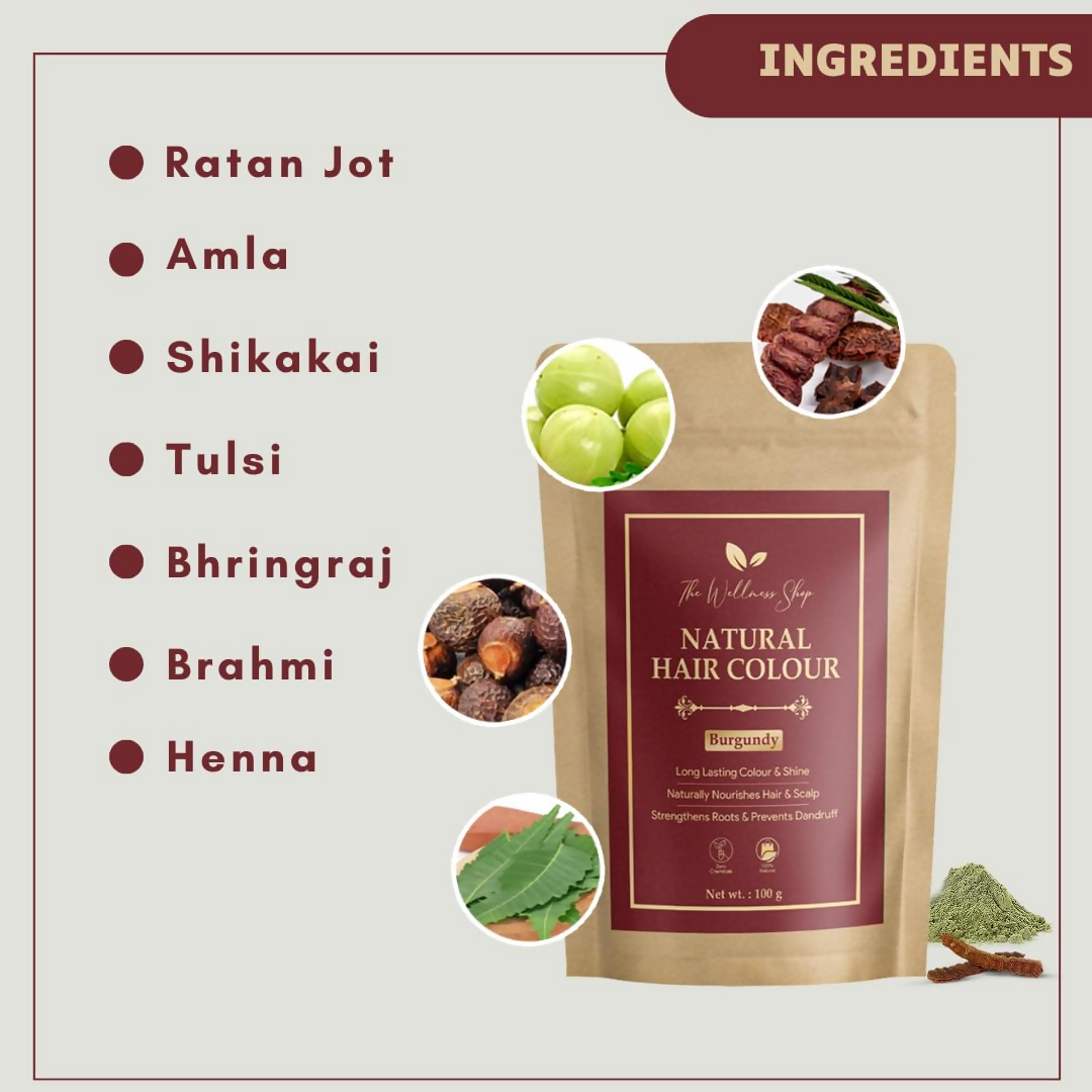The Wellness Shop Natural Hair Colour - Burgundy  Grab2Buy The Wellness Shop Grab2Buy