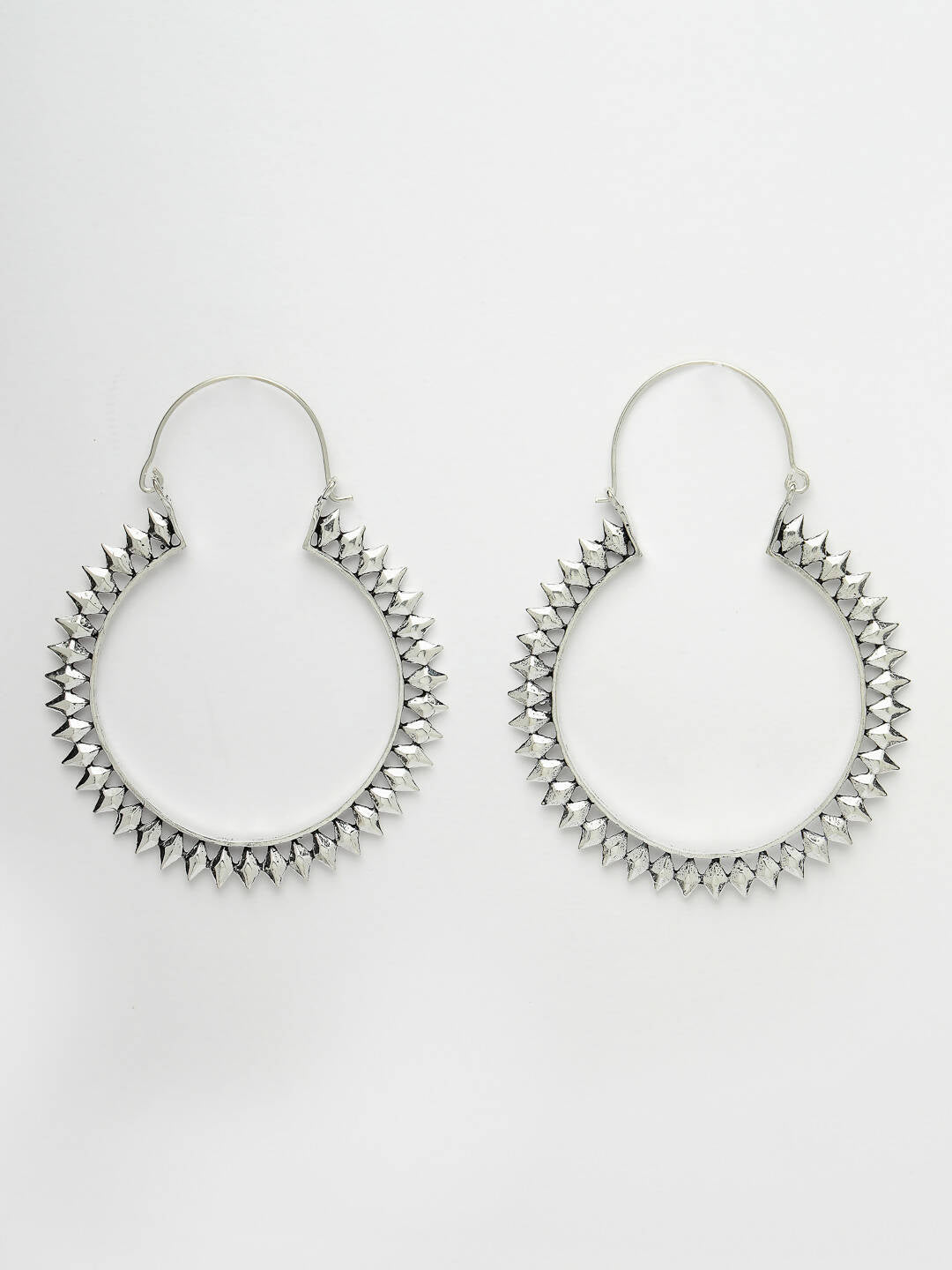 NVR Women Silver Full Circular Hoop Earrings - Grab2buy