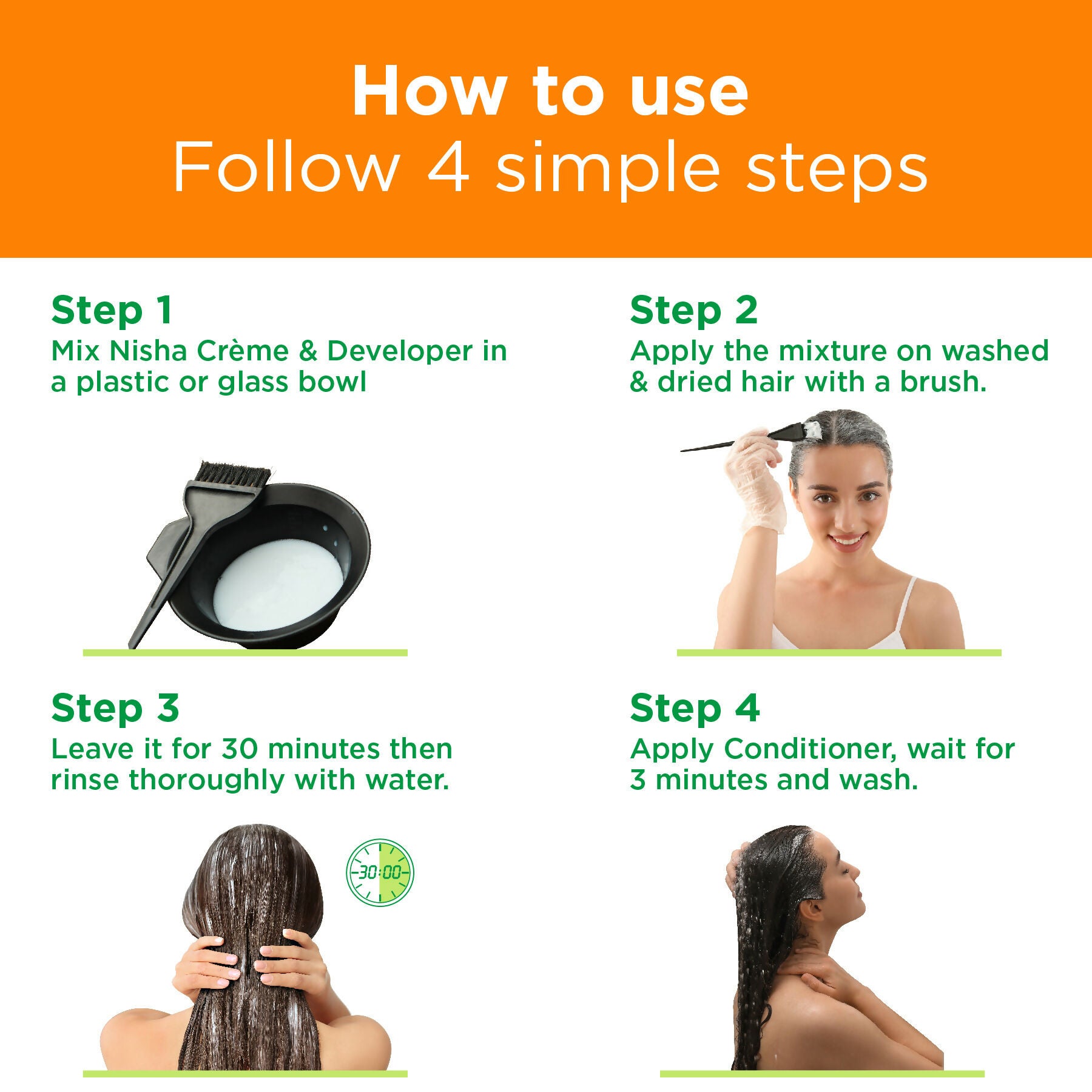 Nisha Creme Hair Color for Women & Men - Natural Black