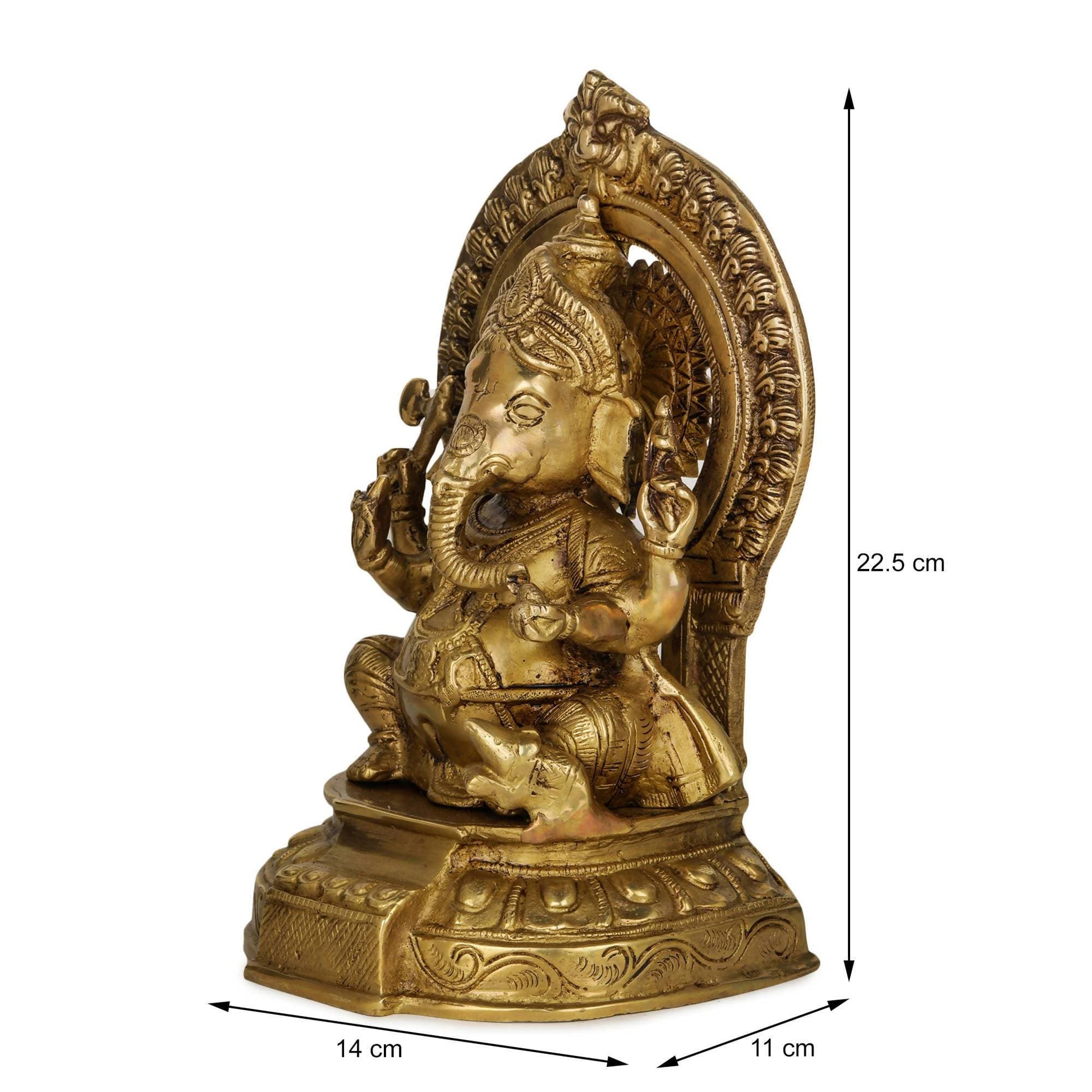 Devlok Maharaja Ganesha Pure Brass Idol - Grab2buy